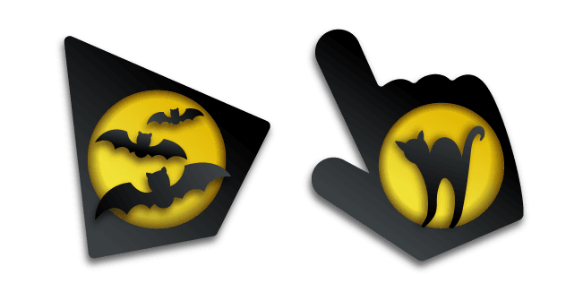 Moon Bats and Cat Paper Cutcustom cursor pack