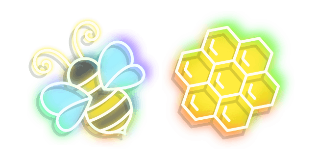 Neon Bee and Honeycombcustom cursor pack