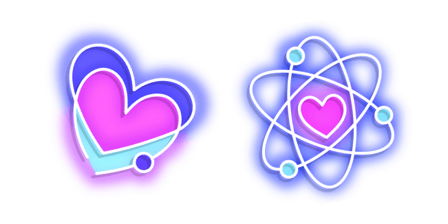 Neon Big Bang and Heartcustom cursor pack