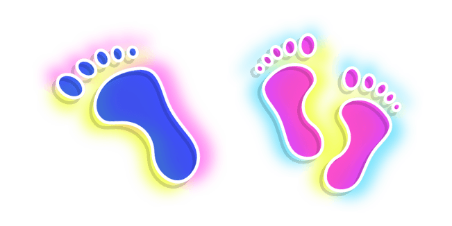 Neon Blue and Purple Footprintscustom cursor pack