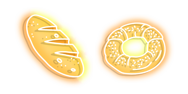 Neon Bread and Bagelcustom cursor pack