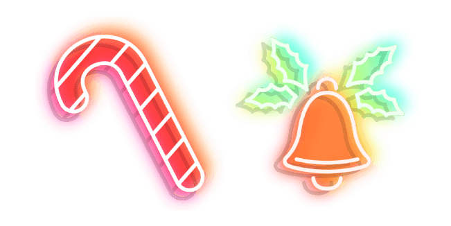 Neon Candy Cane and Bellcustom cursor pack