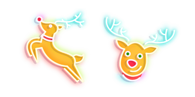 Neon Christmas Deercustom cursor pack