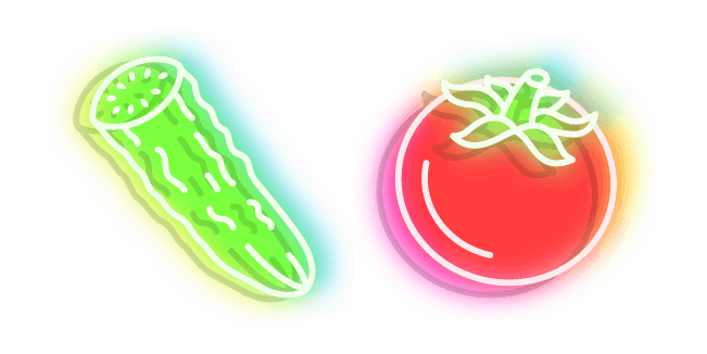 Neon Cucumber and Tomatocustom cursor pack