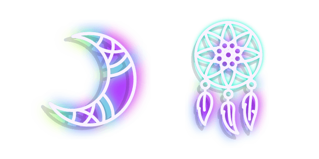 Neon Dream Catcher and Mooncustom cursor pack