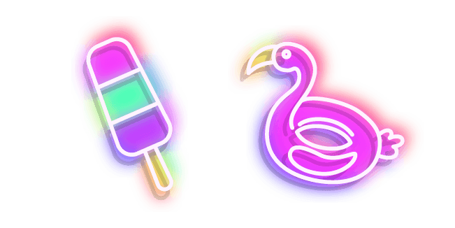 Neon Flamingo Swim Ring and Frozen Juicecustom cursor pack