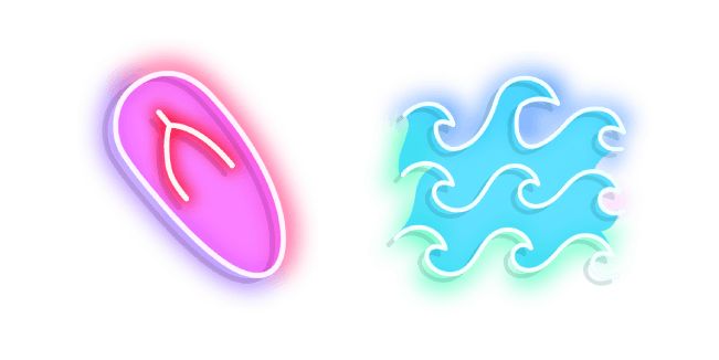 Neon Flip Flops and Wavescustom cursor pack