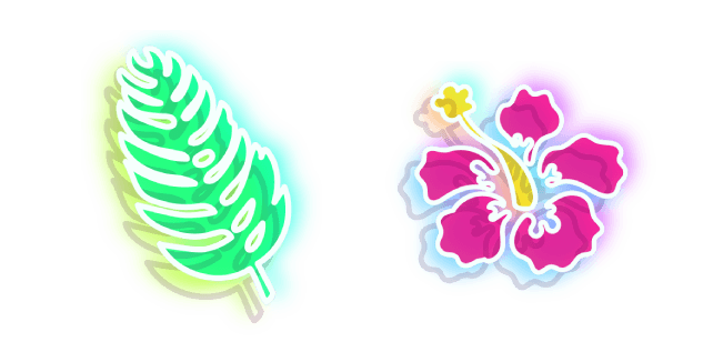 Neon Flower and Leafcustom cursor pack