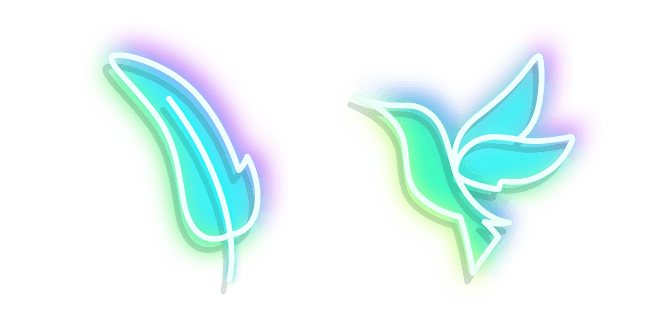 Neon Hummingbird and Feathercustom cursor pack