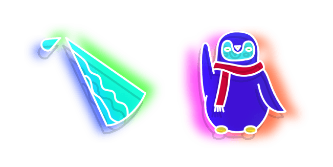 Neon Icicle and Penguincustom cursor pack