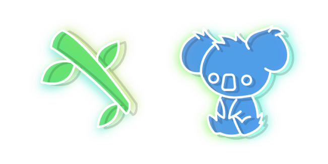 Neon Koala and Eucalyptuscustom cursor pack