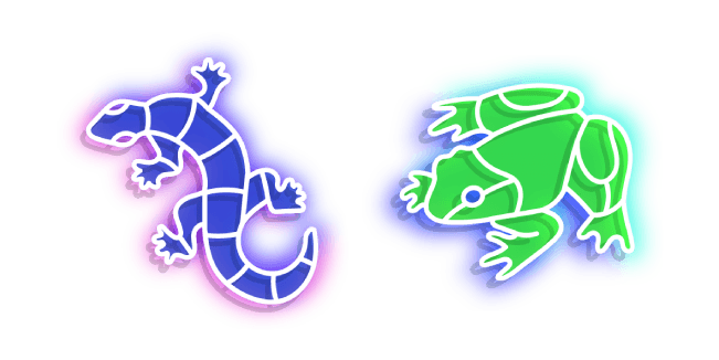 Neon Lizard and Frogcustom cursor pack