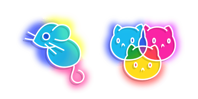 Neon Mouse and Catscustom cursor pack