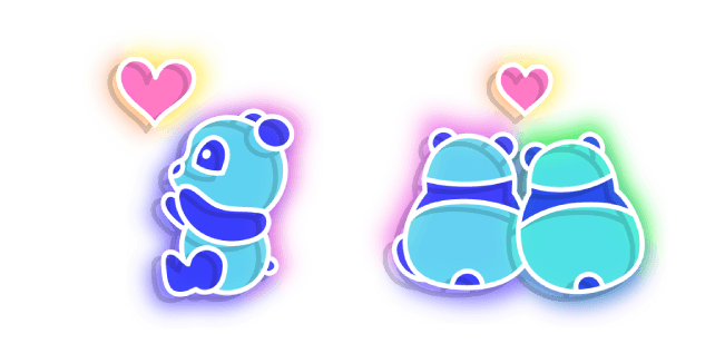 Neon Pandas in Lovecustom cursor pack