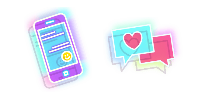 Neon Phone and Messagescustom cursor pack