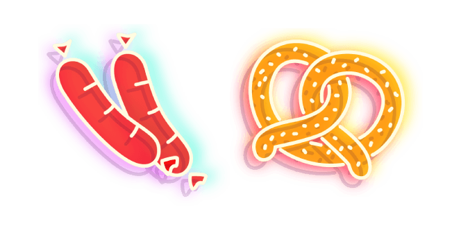 Neon Sausages and Pretzel custom cursor pack