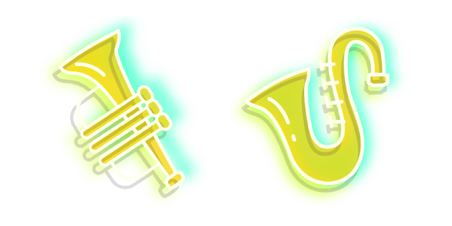 Neon Saxophone and Trumpetcustom cursor pack