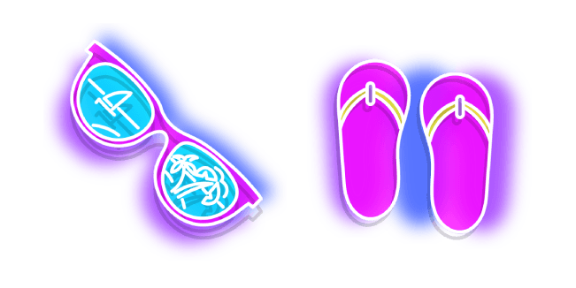 Neon Sunglasses and Flip-Flopscustom cursor pack