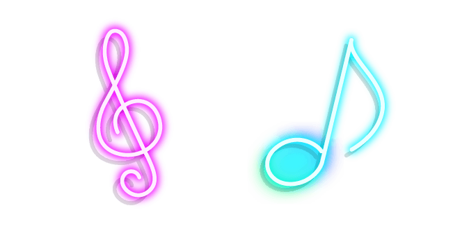 Neon Treble Clef and Notecustom cursor pack