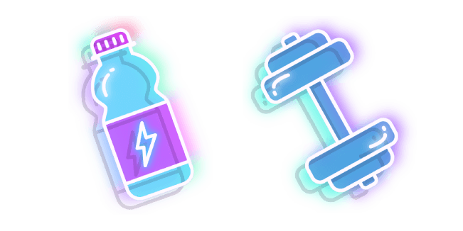 Neon Water Bottle and Dumbbellcustom cursor pack