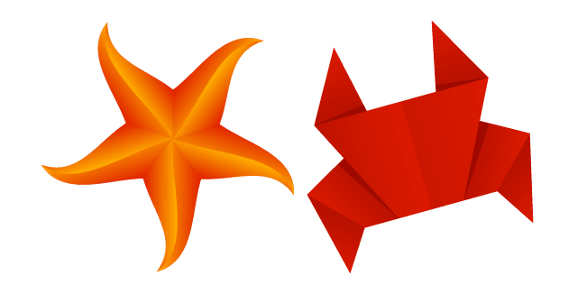 Origami Crab and Starfishcustom cursor pack