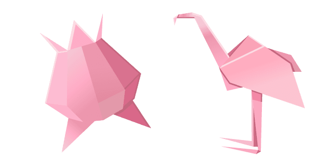 Origami Flower and Flamingocustom cursor pack