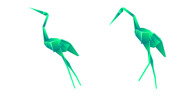 Origami Green Storkcustom cursor pack