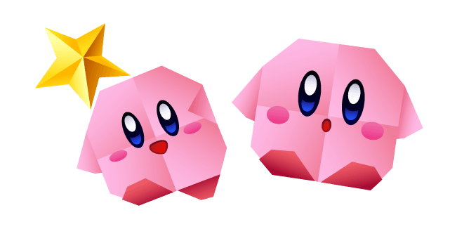 Origami Kirby and Starcustom cursor pack