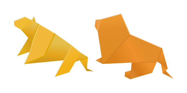 Origami Lioness and Lioncustom cursor pack