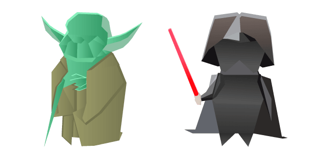 Origami Master Yoda and Darth Vadercustom cursor pack