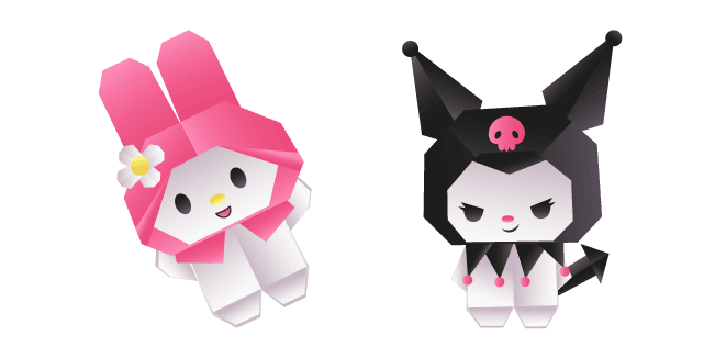 Origami My Melody and Kuromicustom cursor pack