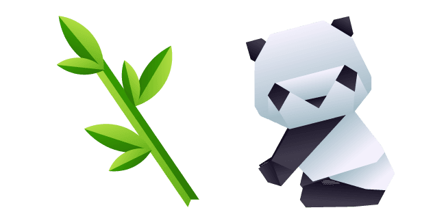 Origami Panda and Bamboocustom cursor pack