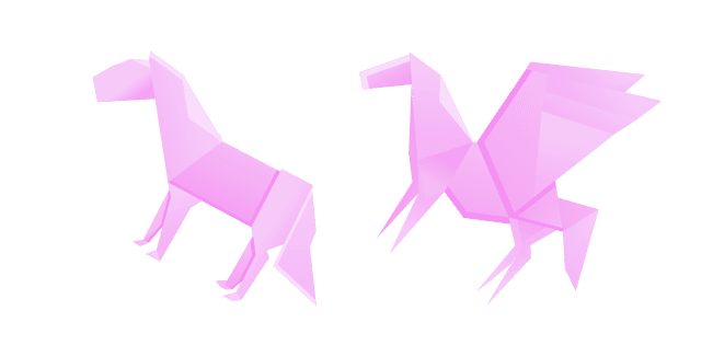 Origami Pink Horse and Pegasuscustom cursor pack