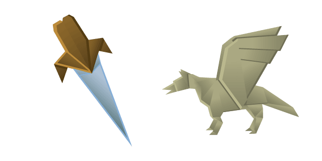 Origami Winged Wolf and Swordcustom cursor pack