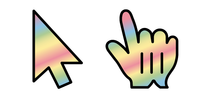 Pastel Rainbow Gradientcustom cursor pack