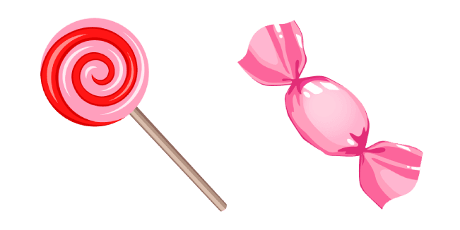 Pink Lollipop and Wrapped Candycustom cursor pack