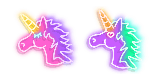 Pink and Purple Unicorn Neoncustom cursor pack