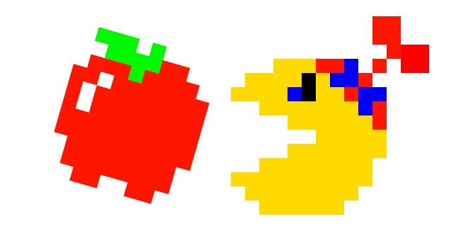 Pixel Jr. Pac-Man and Applecustom cursor pack