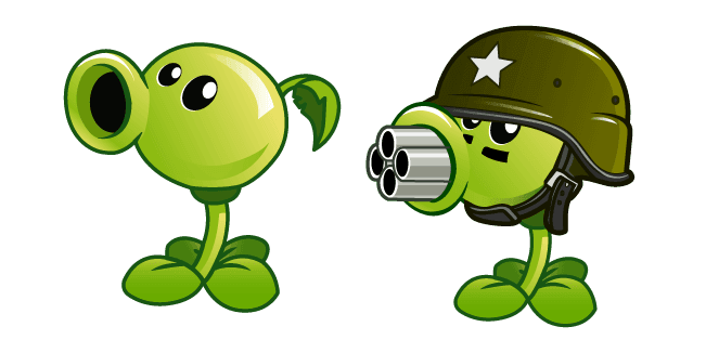 Plants vs. Zombies Peashooter and Gatling Peacustom cursor pack