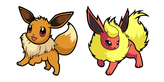 Pokemon Eevee and Flareoncustom cursor pack