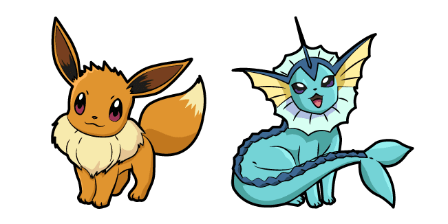 Pokemon Eevee and Vaporeoncustom cursor pack