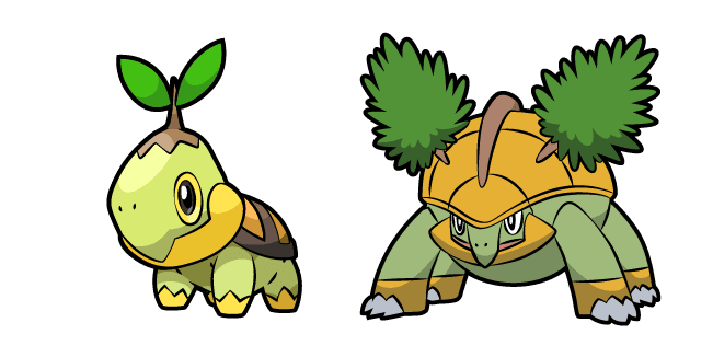 Pokemon Turtwig and Grotlecustom cursor pack