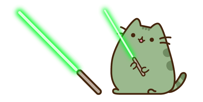 Pusheen Yoda and Lightsabercustom cursor pack