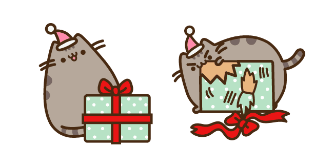 Pusheen with Christmas Presentcustom cursor pack