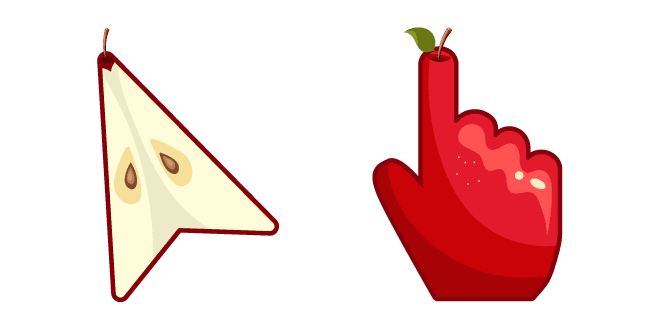 Red Apple and Slicecustom cursor pack