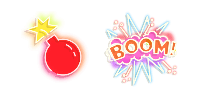 Red Bomb and Boom Neoncustom cursor pack