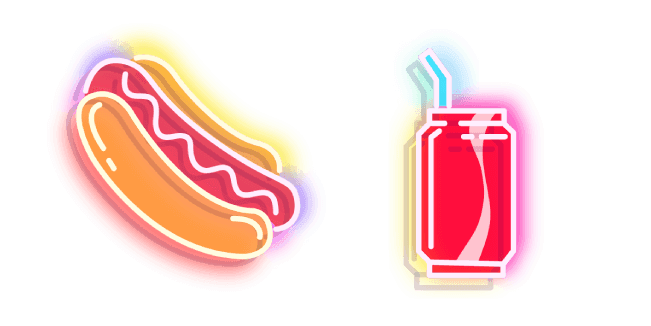 Red Hot Dog and Cola Neoncustom cursor pack