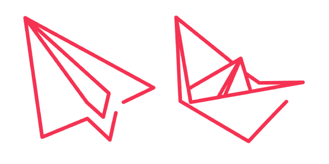 Red Line Paper Plane and Boatcustom cursor pack