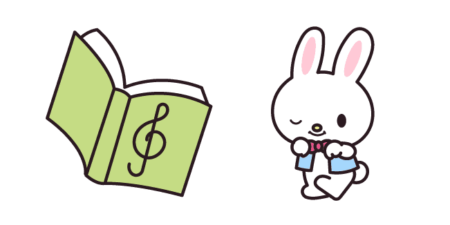 Rhythm the Cute Rabbit and Book of Sheet Musiccustom cursor pack