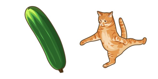 Scared Cat and Cucumbercustom cursor pack